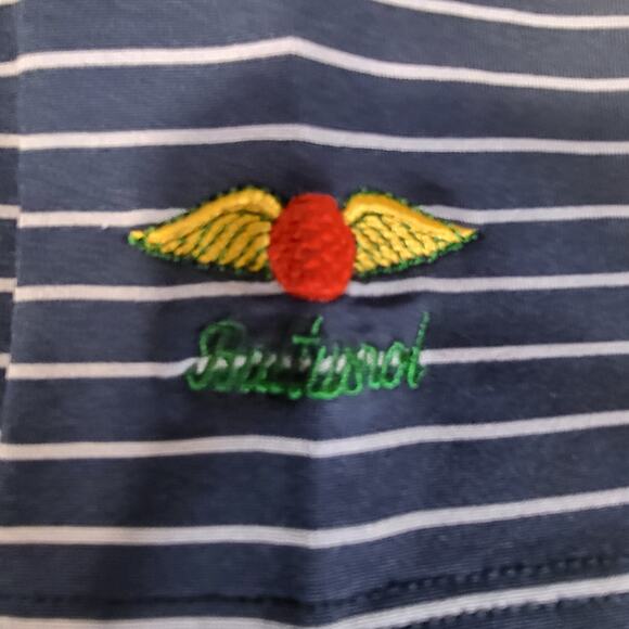 Men's Greyson Polo Golf Shirt Baltusrol Club Embroidered XLarge Blue Striped - Picture 5 of 7